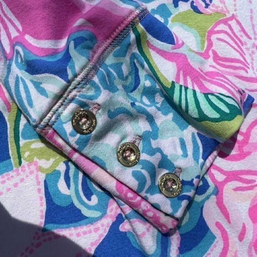 Lilly Pulitzer Sophie Peony For Your Thoughts Dress XXS Pink Blue Floral SPF - Picture 3 of 10